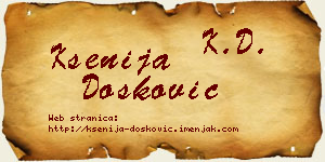 Ksenija Dosković vizit kartica
